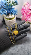 Golden Heritage Filigree Heart Pendant Necklace