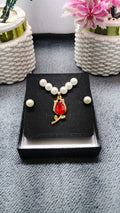 Scarlett Rose Pearl Pendant & Earrings Set